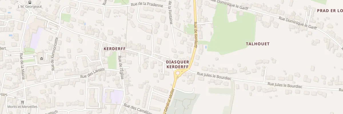 Plan de la Rue de la Pradenne à Locmiquélic