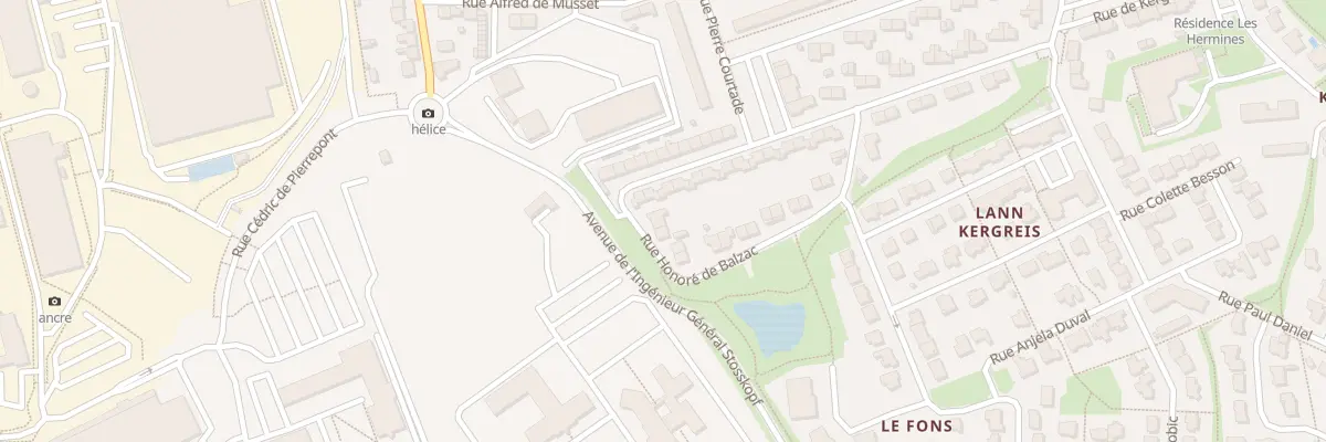 Plan du 30 Rue Honoré de Balzac à Lanester