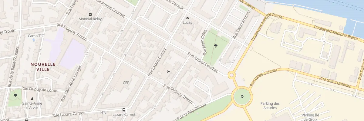 Plan du 75 Rue amiral Courbet à Lorient