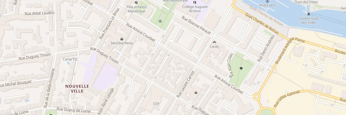 Plan du 55 Rue amiral Courbet à Lorient