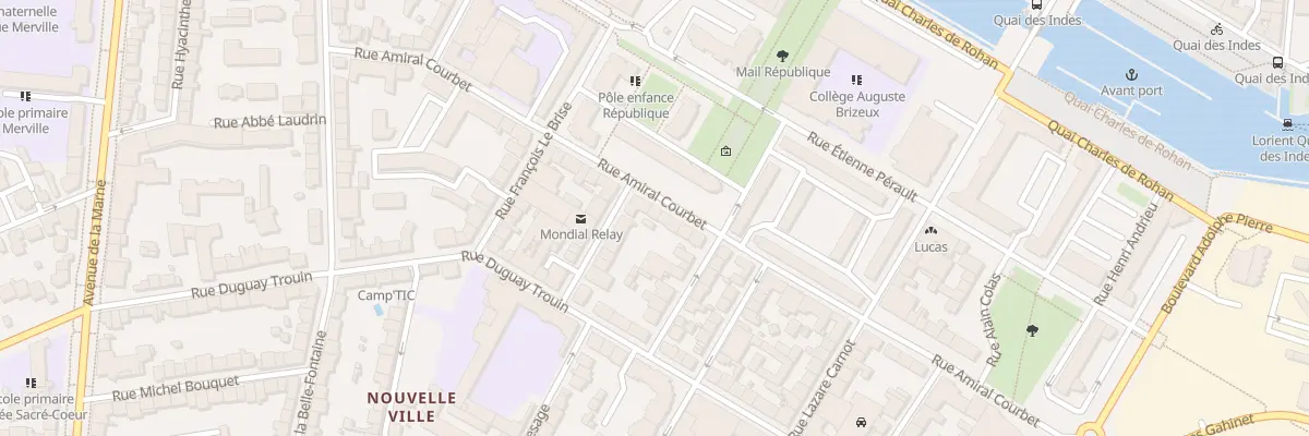 Plan du 45 Rue amiral Courbet à Lorient
