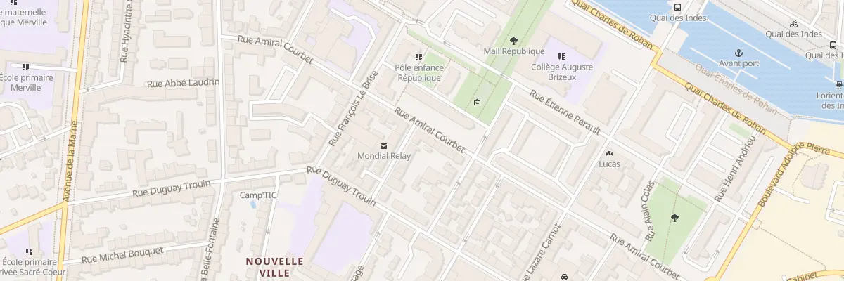 Plan du 43 Rue amiral Courbet à Lorient