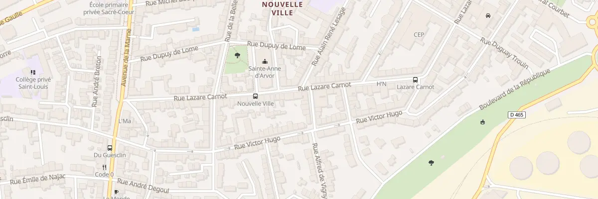 Plan du 92 Rue Lazare Carnot à Lorient