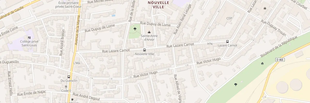 Plan du 100 Rue Lazare Carnot à Lorient