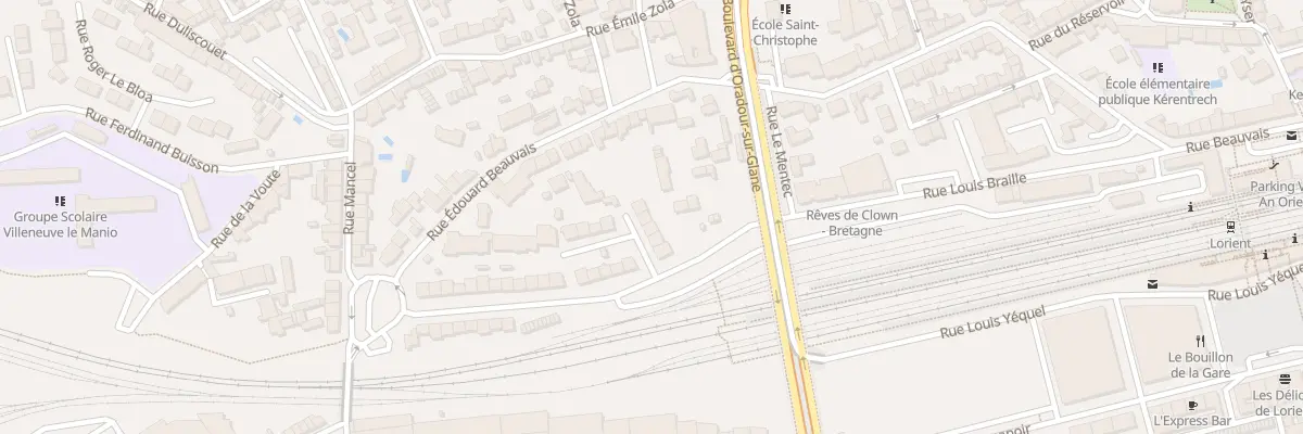 Plan du 7 Rue Émile Baudot à Lorient