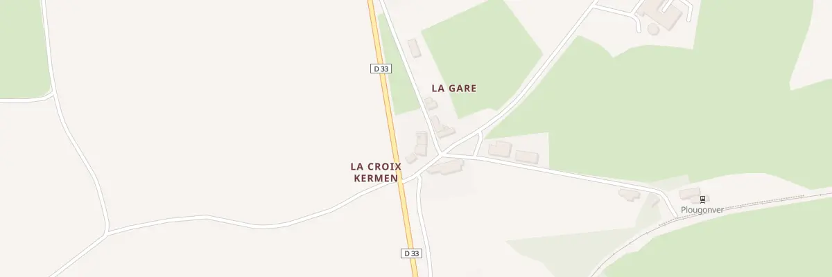Plan du 2 La Gare à Plougonver