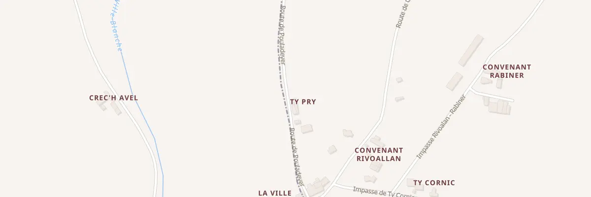 Plan du 14 Rte de Pouladeyer à Rospez