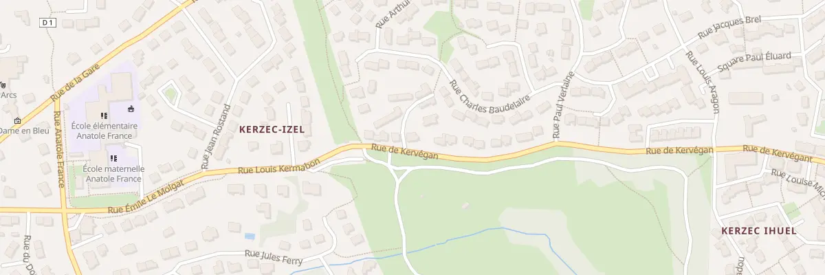 Plan du 7 Rue Kervegant à Quéven
