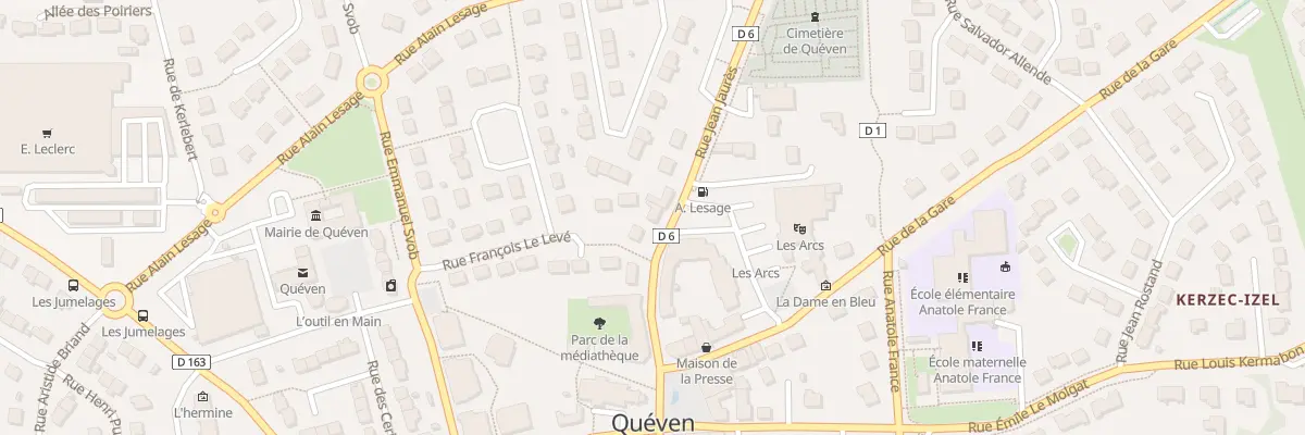 Plan du 12 Rue Jean Jaurès à Quéven