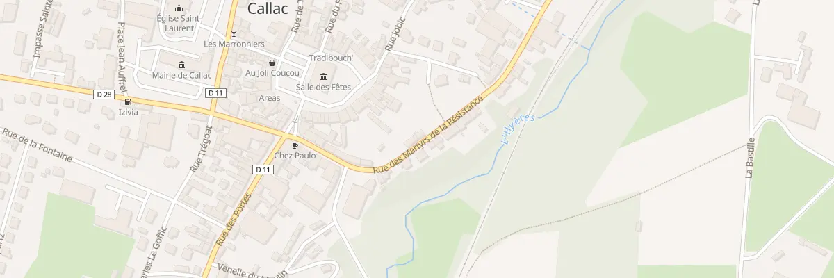 Plan du 27 Rue des Martyrs de la Resistan à Callac