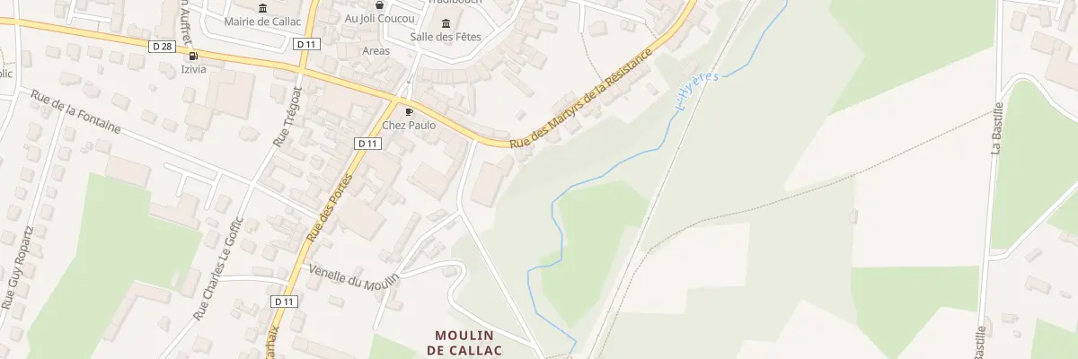 Plan du 20 Rue des Martyrs de la Resistan à Callac