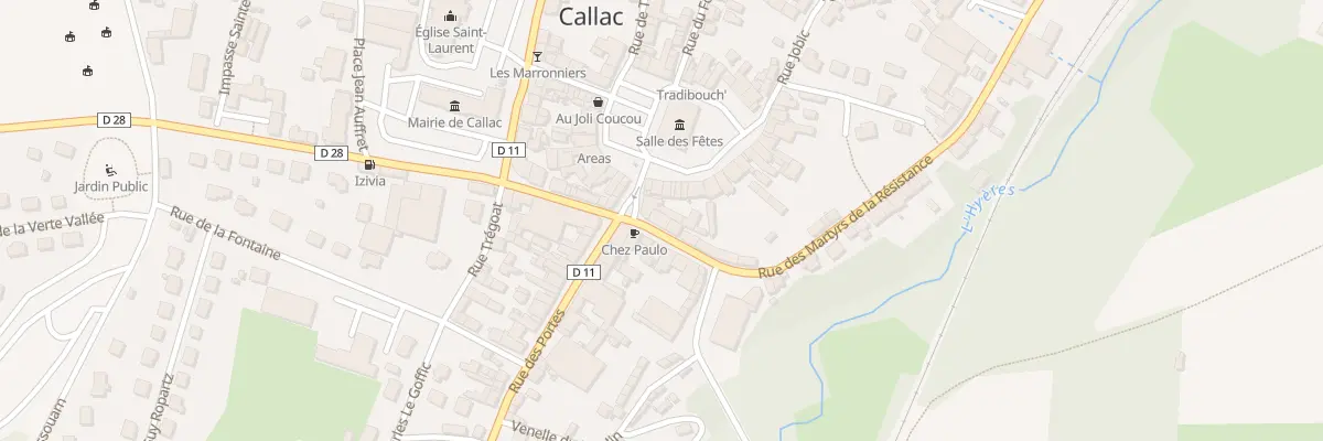 Plan du 3 Rue des Martyrs de la Resistan à Callac