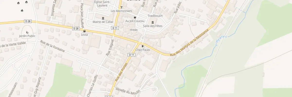 Plan du 6 Rue des Martyrs de la Resistan à Callac
