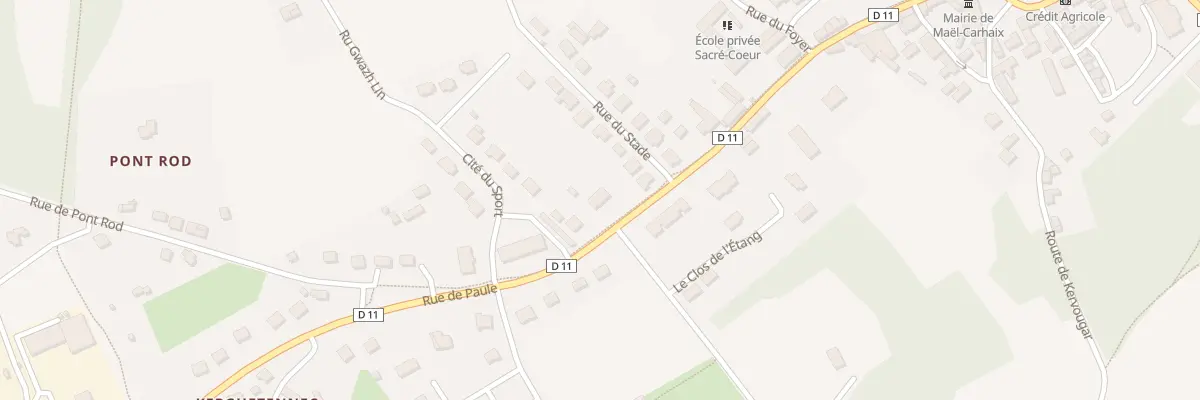 Plan du 20 Rue de Paule à Maël-Carhaix