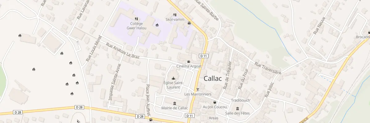 Plan du 2 Rue Anatole Le Bras à Callac