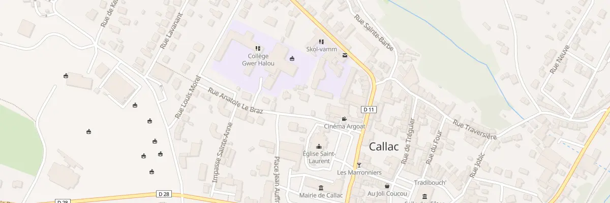 Plan du 8 Rue Anatole Le Bras à Callac