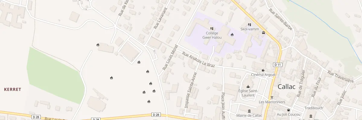 Plan du 9 Rue Anatole Le Bras à Callac
