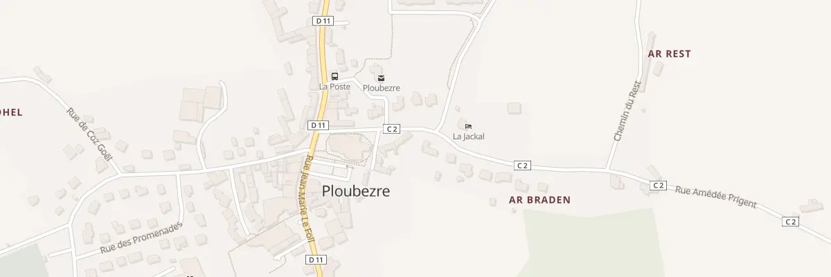 Plan du 9 Rue Amédée Prigent à Ploubezre