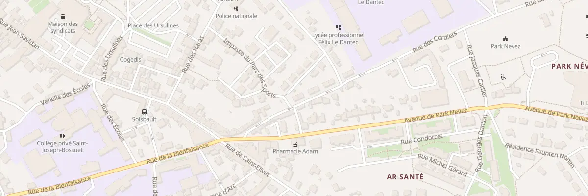 Plan du 21 Rue des Cordiers à Lannion