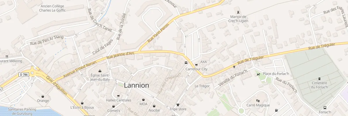 Plan du 18 Rue Jeanne d’Arc à Lannion