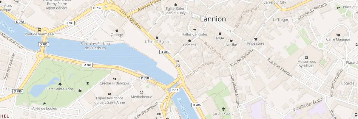 Plan du 2 Rue Emile Le Taillandier à Lannion