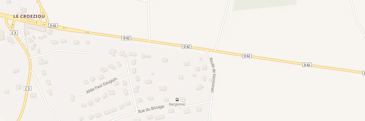 Plan du 92 Rte de Kerouvineu à Rédené