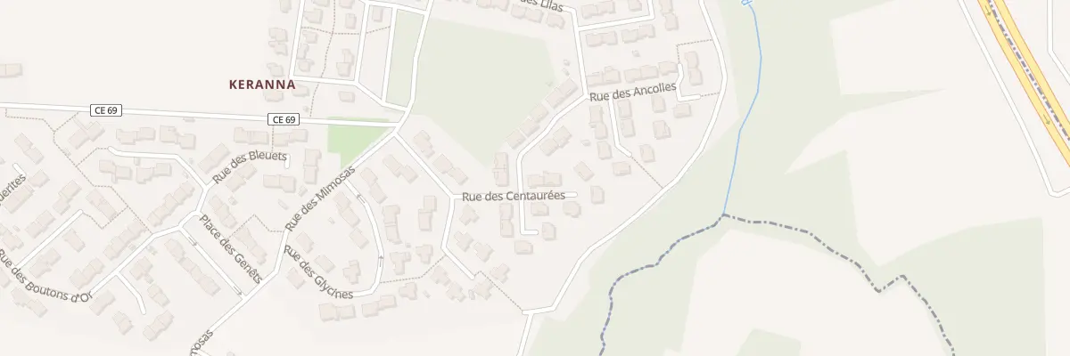 Plan du 1 Rue des Centaurées à Guidel
