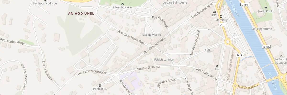 Plan du 1 Rue de la Haute Rive à Lannion