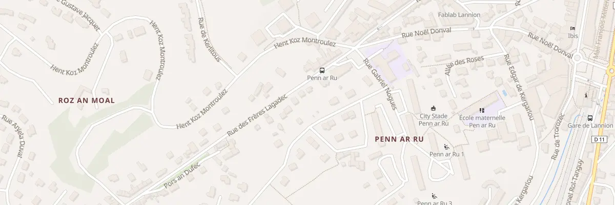 Plan du 9 Rue des Frères Lagadec à Lannion