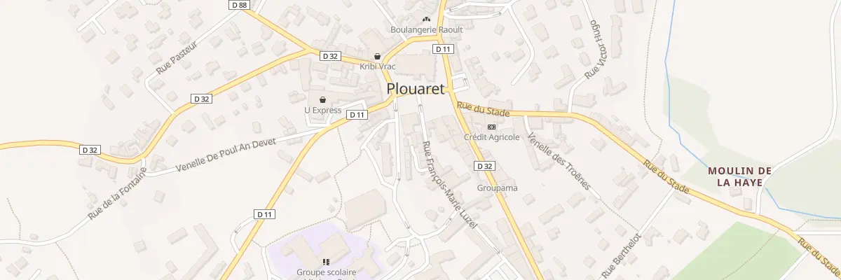 Plan du 28 Rue François-Marie Luzel à Plouaret