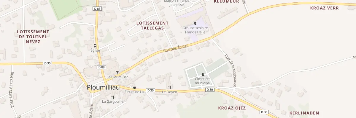 Plan du 12 Rue des Écoles à Ploumilliau