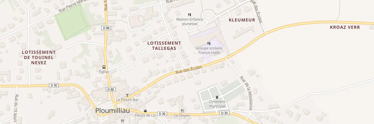 Plan du 19 Rue des Écoles à Ploumilliau