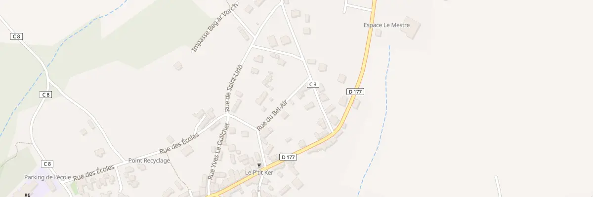 Plan du 2 Rue de Bel Air à Lanvénégen
