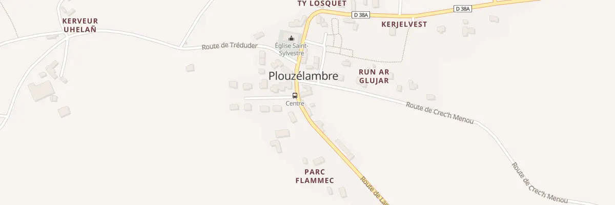 Plan du 1 Rte de Lanvellec à Plouzélambre