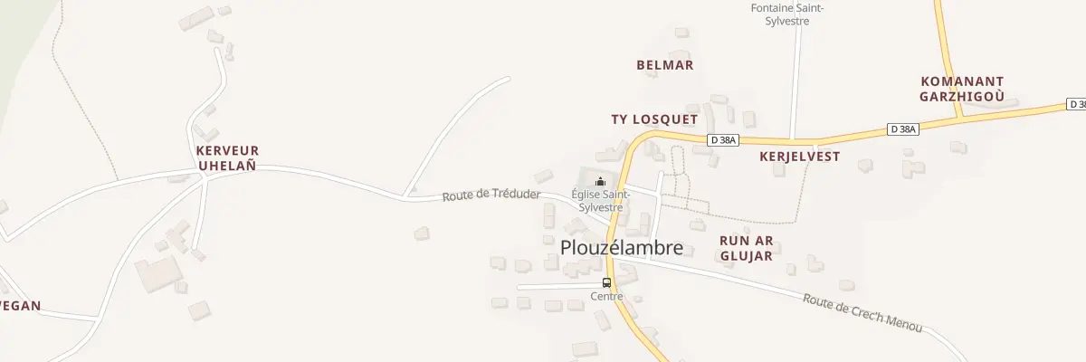 Plan du 2 Rte de Tréduder à Plouzélambre