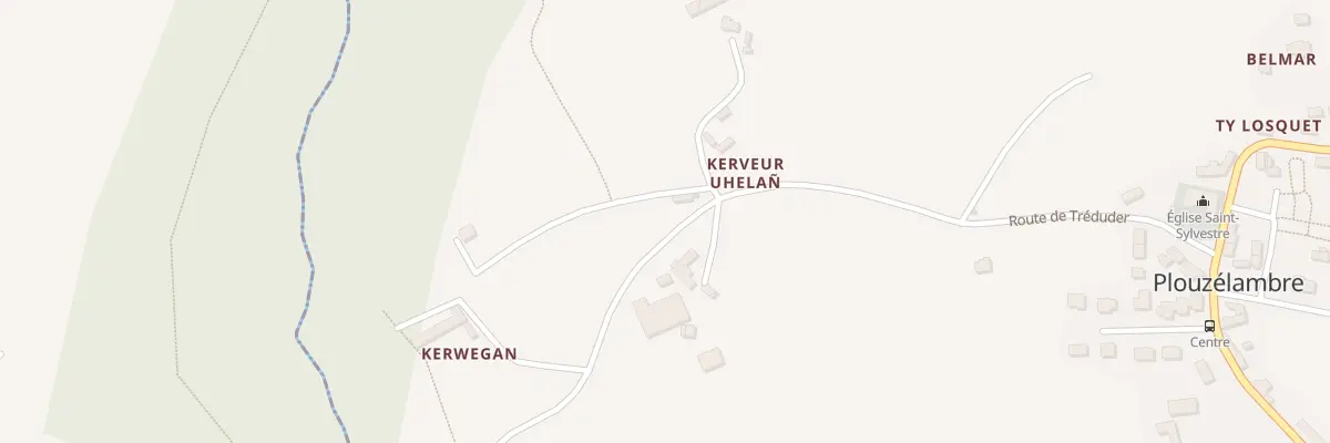 Plan du 1 Kerveur à Plouzélambre