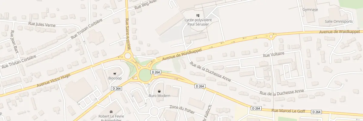 Plan du 2 Rue de la Duchesse Anne à Carhaix-Plouguer