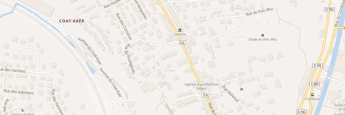 Plan du 1 Rue du Pouligoudu à Quimperlé
