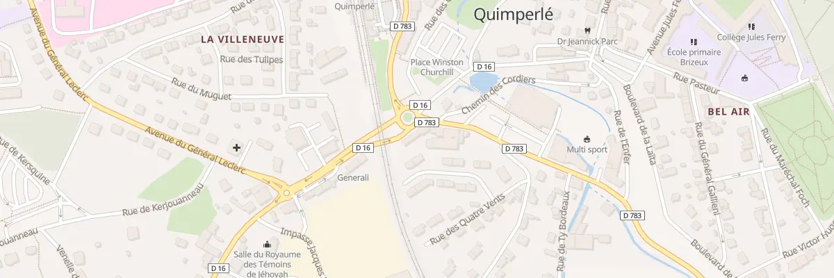 Plan du 1 Rue de Moëlan à Quimperlé