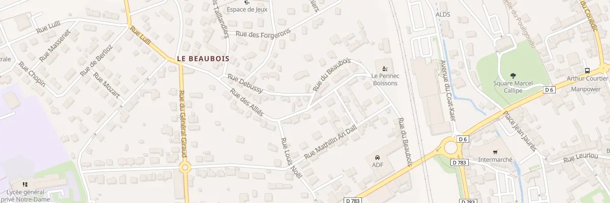 Plan du 16 Rue du Beaubois à Quimperlé