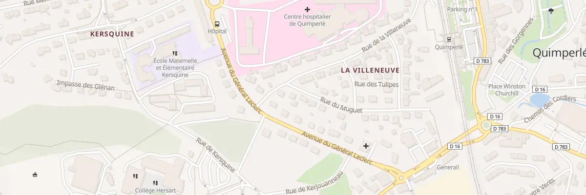 Plan du 2 Rue du Muguet à Quimperlé