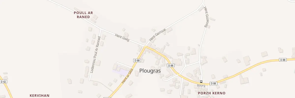 Plan du 5 Hent an Iliz à Plougras