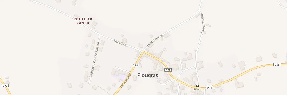 Plan du 12 Hent an Iliz à Plougras
