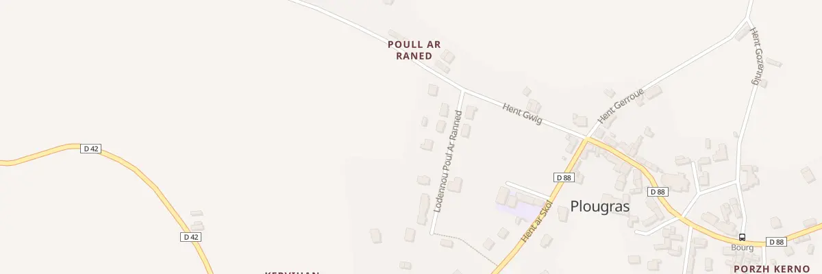 Plan du 4 Lodennou Poul ar Raned à Plougras
