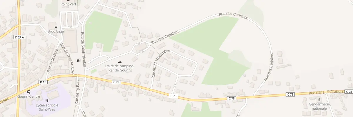 Plan du 1883 Rue du Onze Novembre à Gourin