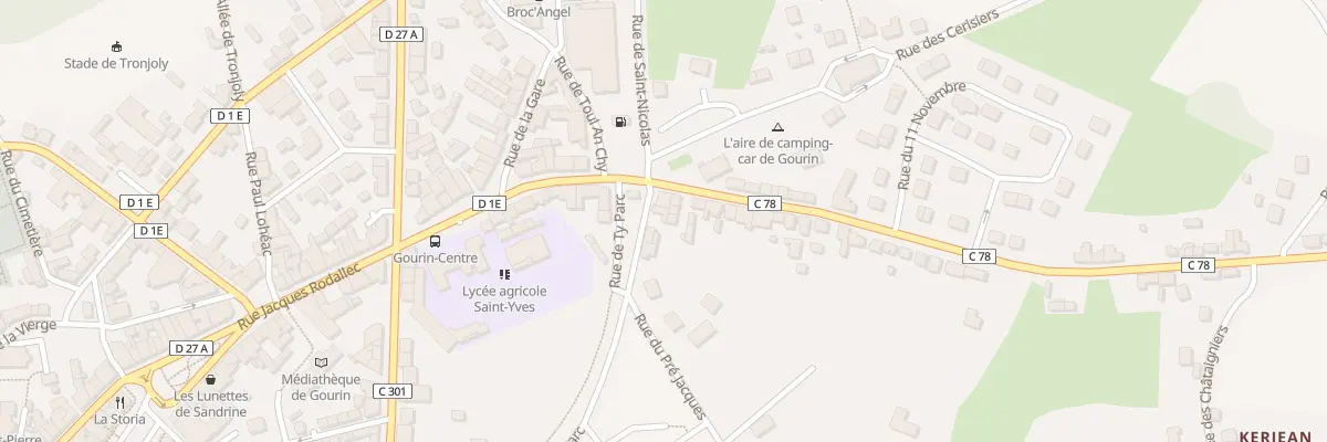 Plan du 1 Rue de Ty Parc à Gourin