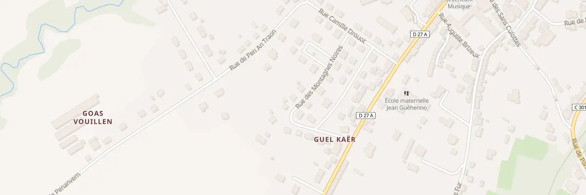 Plan du 12 Rue des Montagnes Noires à Gourin