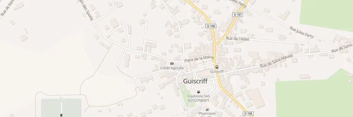 Plan du 2 Rue du Terrain des Sports à Guiscriff