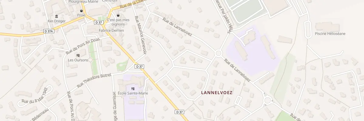 Plan du 1 Rue Jean-Jacques Rousseau à Plouigneau