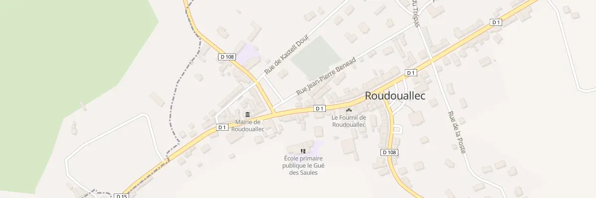 Plan du 2 Rue Jean - Pierre Bénéat à Roudouallec